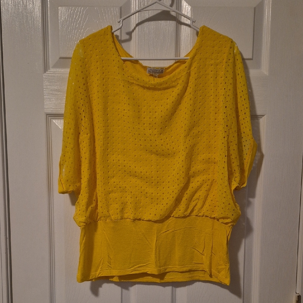 Women's Yellow Eyelet Blouse